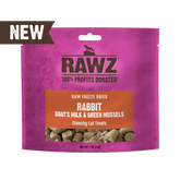 RAWZ Cat Rabbit, Goat's Milk & Green Mussels Freeze Dried Treat 1oz