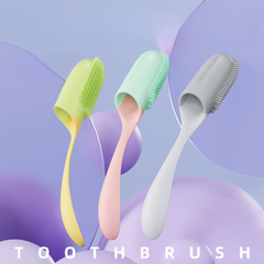 Pet Silicone finger toothbrush with handle