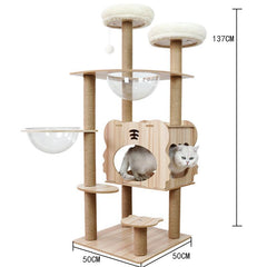 Mansion Cat Tree Wood - 137cm B6