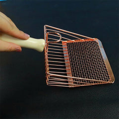 Stainless steel 2-in-1 cat litter scoop