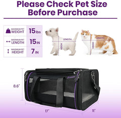 DELOMO Pet Carrier Airline Approved Cat and Dog Carrier