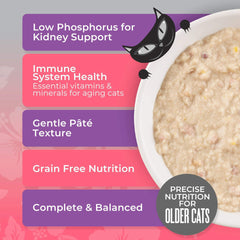 Tiki Cat Silver Senior Mousse + Shreds Chicken, Salmon & Chicken Liver Recipe in Broth