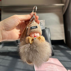 Cute plush doll with keychain pendant
