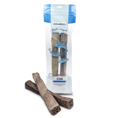 Icelandic+ Dog Cod Skin Hand Wrapped Chew Stick