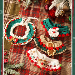 Pet Various Christmas Handmade Knitted Crochet Collar