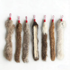 Natural Rabbit Fur Cat Teaser Wand
