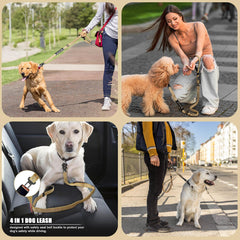 Pet leash for medium large dogs with reflective safety belt 1.9m max