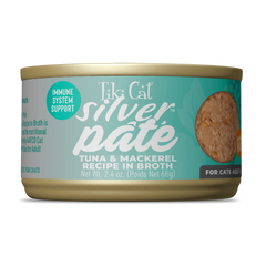 Tiki Cat Silver Senior Tuna & Mackerel Recipe in Broth