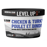 Iron Will Raw - Dog Level Up Cup Frozen Chicken & Turkey in Bone Broth