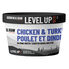 Iron Will Raw - Dog Level Up Cup Frozen Chicken & Turkey in Bone Broth