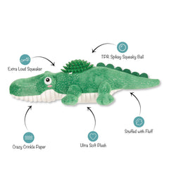 Fringe Studio - Ready To Croc Plush/Spiky Ball Dog Toy