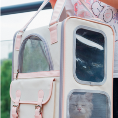 Pet Pink Carrier Backpack with Pocket