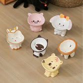 Pet Elevated Ceramic Feeding Bowl Animal Style