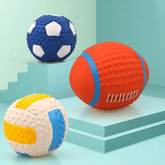 Dog Toy Sports Rubber Ball with Squeaky Sound