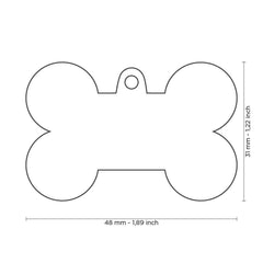 MyFamily - Basic XL Aluminum Bone ID Tag
