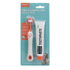 Pet Three-Head Toothbrush and Toothpaste Set