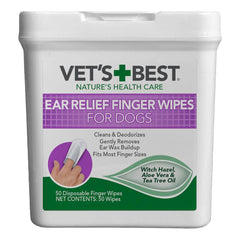 Vet's Best Ear Relief Finger Wipes 50ct