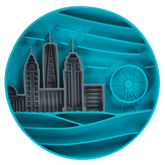 Messy Mutts - Urban City Scene 8" Silicone Therapeutic Lick Bowl-Interactive Feeder