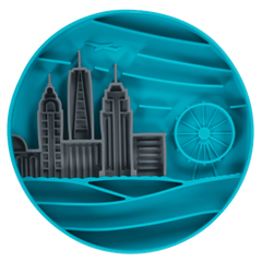 Messy Mutts - Urban City Scene 8" Silicone Therapeutic Lick Bowl-Interactive Feeder