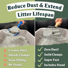 Sprinkle & Sweep Metal Cat Litter Scoop & Speed Sifter