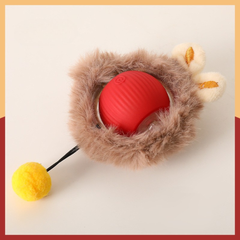 Pet Interactive Self Rolling Ball Toy with Fur Coat Rechargeable