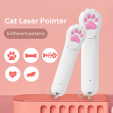 Cat Interactive Toy Laser Pointer Paw Shaped White USB Charging