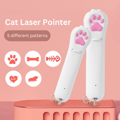 Cat Interactive Toy Laser Pointer Paw Shaped White USB Charging