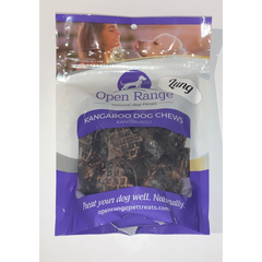 Open Range Kangaroo Dog Chews Lung Cubes 85g
