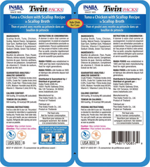 INABA Twin Packs Chicken Tuna, Chicken Scallop in Scallop Broth