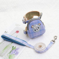 Pet Harness Teddy Bear Backpack Padded Vest with Leash