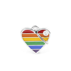 MyFamily - Rainbow Small Heart ID Tag