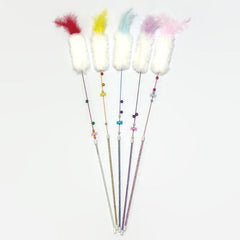 Cat Teaser Rabbit Tail with Feather and Bell