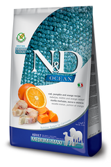 FARMINA N&D Dog OCEAN Cod, Pumpkin & Orange Medium & Maxi
