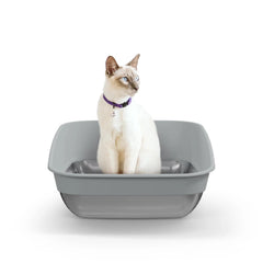 LITTER GENIE Platinum Stainless Steel Cat Litter Box