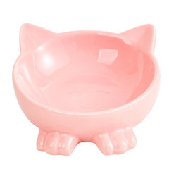 Raised Cat Head Shaped Ceramic Bowl