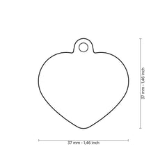 MyFamily - Hushtag Black Aluminum Heart ID Tag with Rubber