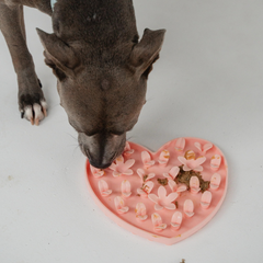Dexypaws - Enrichment Snuffle Mat Heart Blush Pink