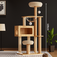 Mansion Cat Tree Wood - 135cm M021