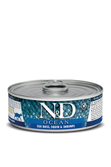 FARMINA N&D OCEAN Cat Sea Bass, Squid & Shrimp Stew 70g