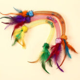 Cat Spring Bell Toy with Feather