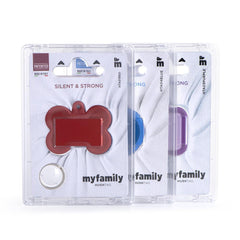 MyFamily - Hushtag Black Aluminum Heart ID Tag with Rubber