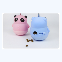 Roly-Poly Panda Training Cat Toy with Feather