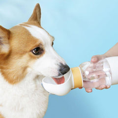 Pet Portable Travel Water Bottle & Food Storage 2-in-1
