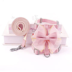 Pet Harness Mesh Butterfly Bow with Leash