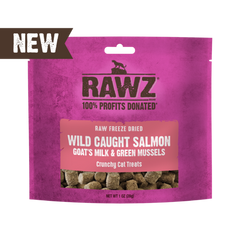 RAWZ Cat Salmon, Goat's Milk & Green Mussels Freeze Dried Treat 1oz