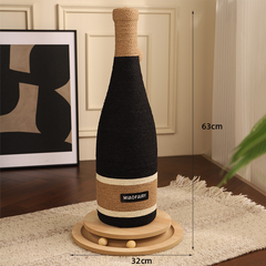 Cat Scratcher Wine Scratching Post with Interactive Spinning Balls