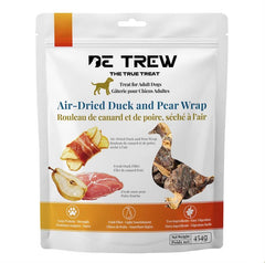 DE TREW Air-Dried Duck & Pear Wraps Dog Treats 454g