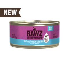 RAWZ Cat 96% Turkey, Turkey Liver & Goat's Milk Pate 5.5oz