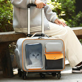 Pet Carrier Backpack with Foldable Trolley