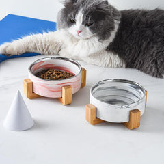 Ceramic bowl with Wooden Stand